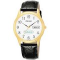 Pulsar Men's Traditional Collection Watch w/ Black Crocodile Grain Leather